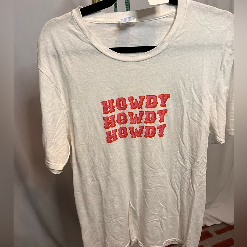 Port And Company Howdy, Howdy, Howdy, Cream T-Shirt (B3)
